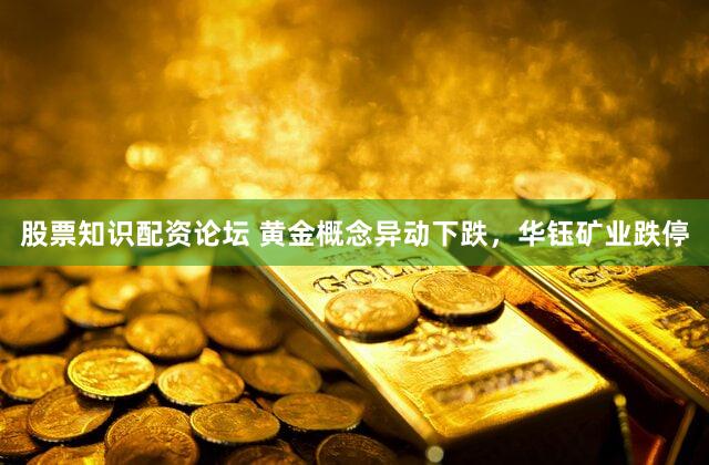 股票知识配资论坛 黄金概念异动下跌，华钰矿业跌停