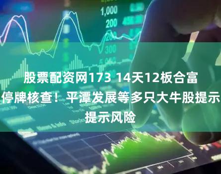 股票配资网173 14天12板合富中国停牌核查！平潭发展等多只大牛股提示风险