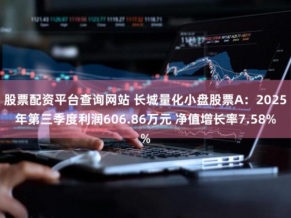 股票配资平台查询网站 长城量化小盘股票A：2025年第三季度利润606.86万元 净值增长率7.58%