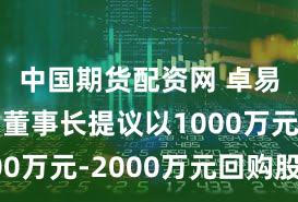 中国期货配资网 卓易信息：董事长提议以1000万元-2000万元回购股份