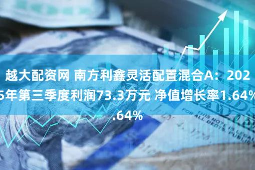 越大配资网 南方利鑫灵活配置混合A:2025年第三季度利润73.3万元 净值增长率1.64%