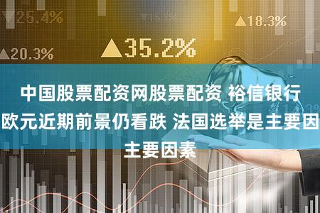 中国股票配资网股票配资 裕信银行：欧元近期前景仍看跌 法国选举是主要因素