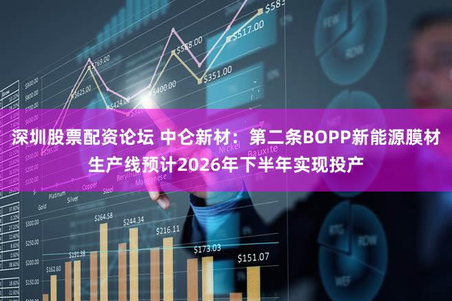 深圳股票配资论坛 中仑新材：第二条BOPP新能源膜材生产线预计2026年下半年实现投产